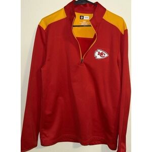 Kansas City Chiefs Mens Size M Red 1/4-Zip Pullover Jacket